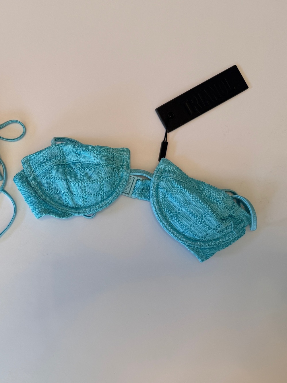 triangl swimwear Aqua Blue Crochet Bikini Top and Bottom - Picture 5 of 5